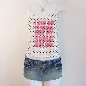 y2k baby tee polka dot cami swag graphic mcbling top